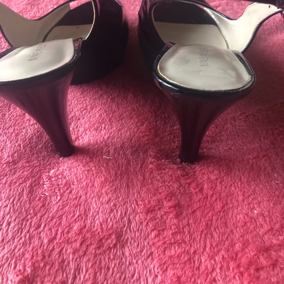 Nine West size 7.5 black patent leather sling backs - Picture 8 of 12